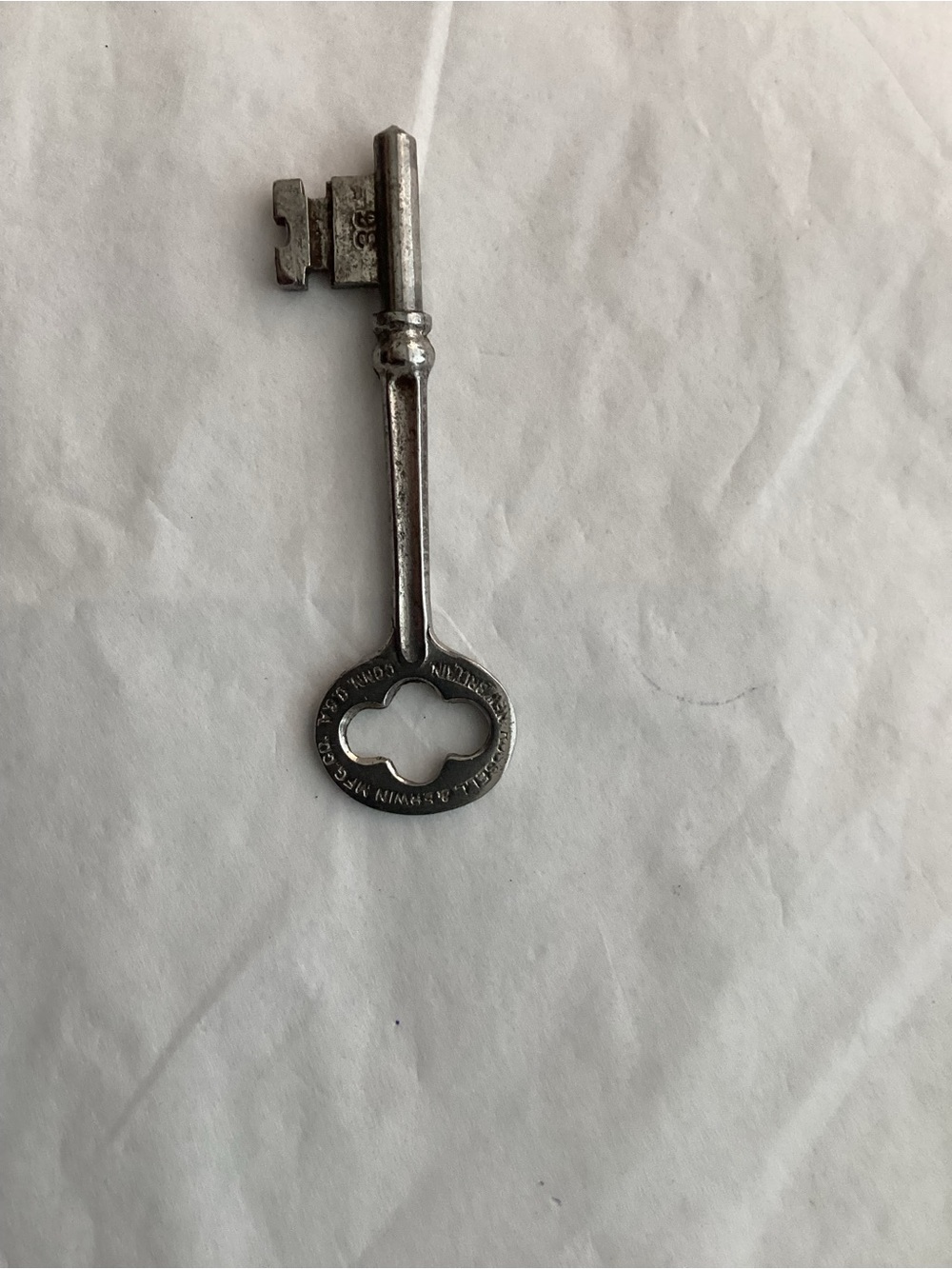 Antique Original Brass Hollow Barrel Skeleton Key, Utility Hardware commonly